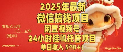 2025 最新微信掘金妙招:闲置视频号 24 小时挂 G 托管,轻松实现单日多元收入